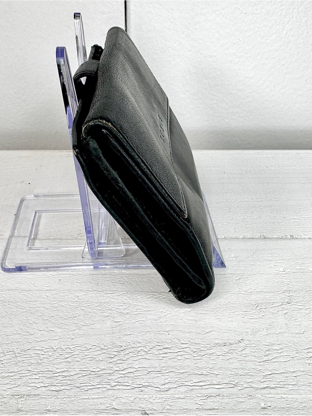 Vintage LOEWE Black Leather Compact Wallet Coin Purse Made in Spain - Picture 3 of 10